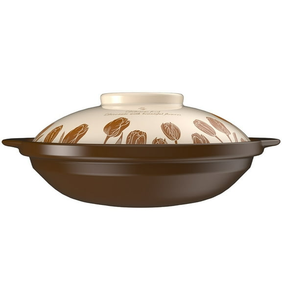 3L Clay Cooking Pots,Ceramic Stew Pot With Lid, Earthenware Rice Pots,Soup Stew Pot Stew Pan for Home Restaurant Cookware