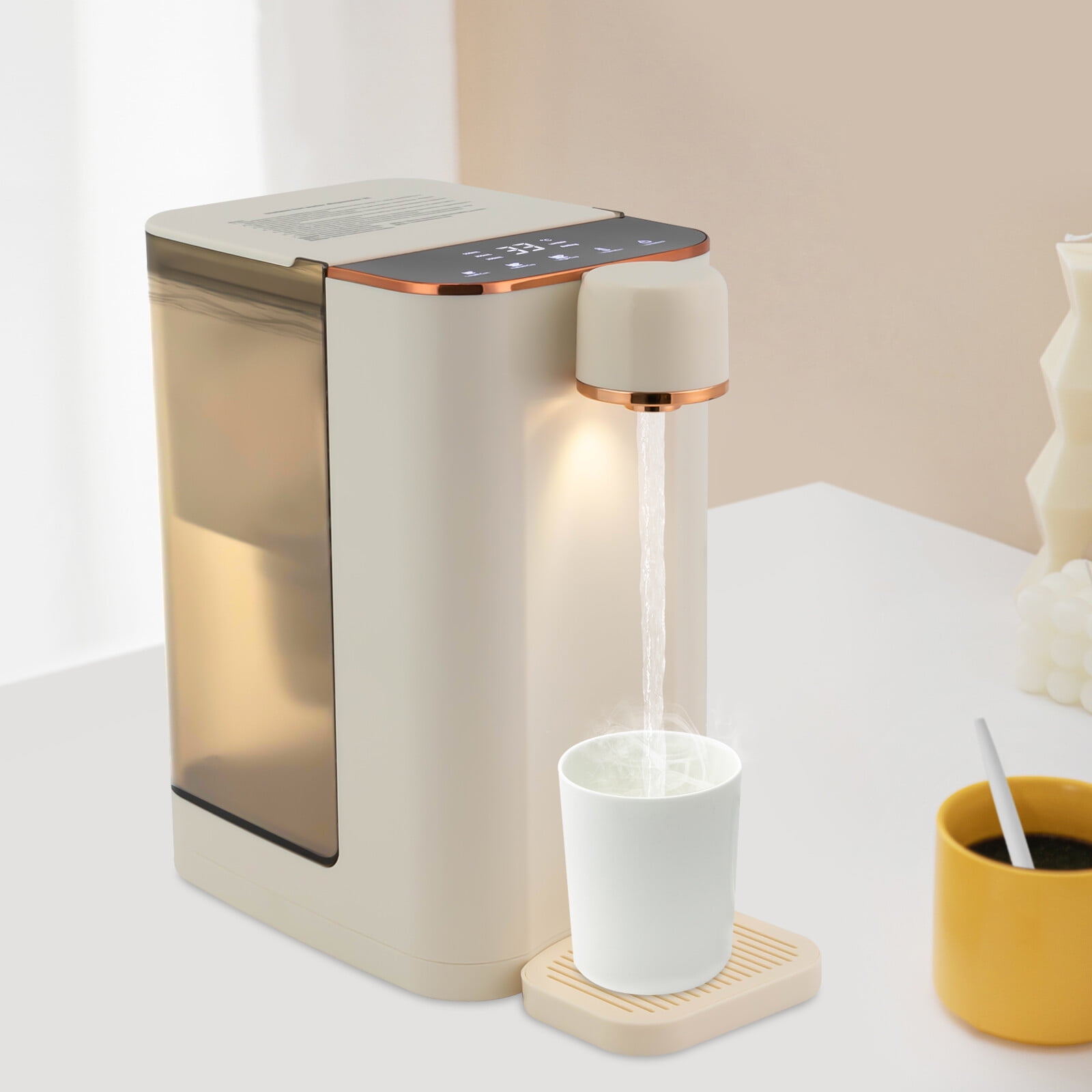 3L Countertop Instant Water Dispenser, 1600W &Filter with 3s Quick Heating and 5 Variable Presets Temperatures,Child Locks & Night Lights, for Home, Office, Coffee Shops