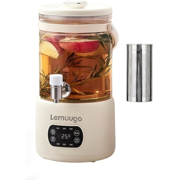 3L Electric Kettle with Infuser, Glass Health Pot with Strainer, Tea & Coffee Maker, Mulled Wine Pot Beverage, Temperature Control, for Home & Office