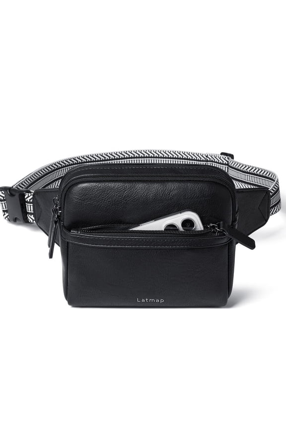 3L Fanny Pack for Women - Small Everywhere Crossbody Bag, Faux Leather Waist Packs Sling Chest Travel Purse, Waterproof Lightweight