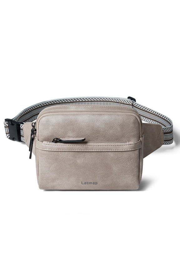 3L Fanny Pack for Women - Small Everywhere Crossbody Bag, Faux Leather Waist Packs Sling Chest Travel Purse, Waterproof Lightweight