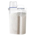 thumbnail image 1 of 3L Food Container with Measuring Cup Clear Airtight Lid Handle Flour Bean Cereal Grain Food Storage Box Holder Kitchen Supplies, 1 of 7