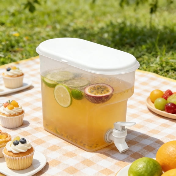 3L Fridge Cold Water Dispenser Pitcher with Faucet, FoodGrade Plastic Cold Brew Teapot Container, Refrigerator Beverage Jug for Lemon Water Iced Tea Homemade Drinks