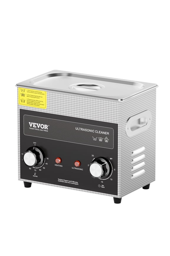 3L Heated Ultrasonic Cleaner with Timer & Basket, 120W Sonic Cleaning Machine for Jewelry, Glasses, Tools, Metal Parts, Coins, Watches