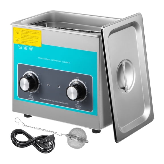 3L Knob Ultrasonic Cleaner Knob Control 304 Stainless Steel Ultrasonic Cleaning Machine w/Heater & Timer for Watch Jewelry