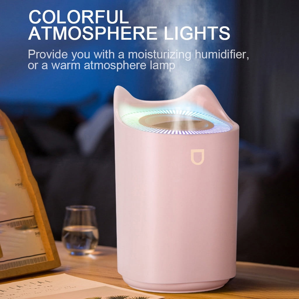 3L Large Capacity Double Nozzle Humidifier with USB, Ultrasonic Cool Mist for Bedroom Office Household, Quiet Mute Operation with Auto Shut Off for Plant Baby Nursery