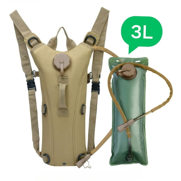 3L Outdoor Water Bag Backpack, Hydration Backpack With Bladder Bag, for Sport Running Hiking Camping Cycling (Khaki)