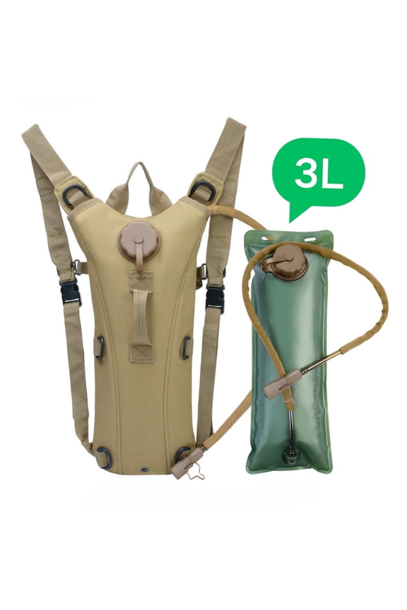 3L Outdoor Water Bag Backpack, Hydration Backpack With Bladder Bag, for Sport Running Hiking Camping Cycling (Khaki)