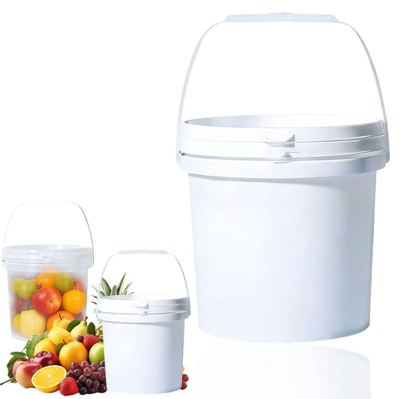 3L Plastic Storage Bucket with Screw Lid & Handle, Reusable Airtight Plastic Pail, Multipurpose Storage Container, Leak Resistant Sealed Tub, Portable Plastic Vessel for Food Storage