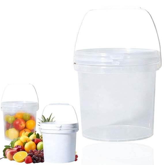 3L Plastic Storage Bucket with Screw Lid & Handle, Reusable Airtight Plastic Pail, Multipurpose Storage Container, Leak Resistant Sealed Tub, Portable Plastic Vessel for Food Storage