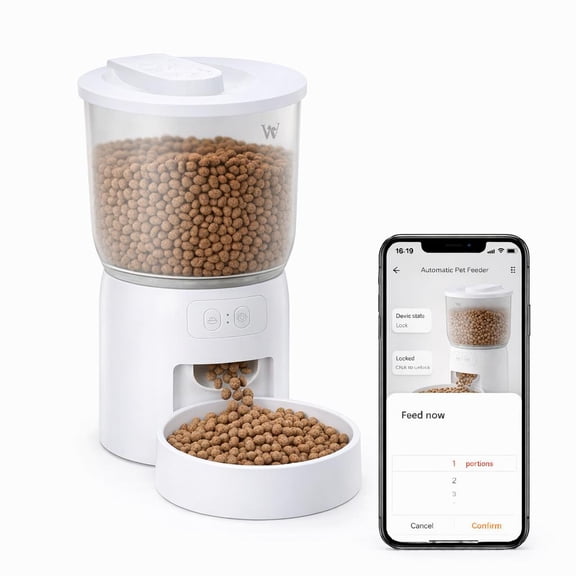 3L Smart Automatic Pet Feeder, App Control 2.4G Wi-Fi, Timed Quantitative Dry Food Dispenser for Cats Dogs Small Pets  zxj