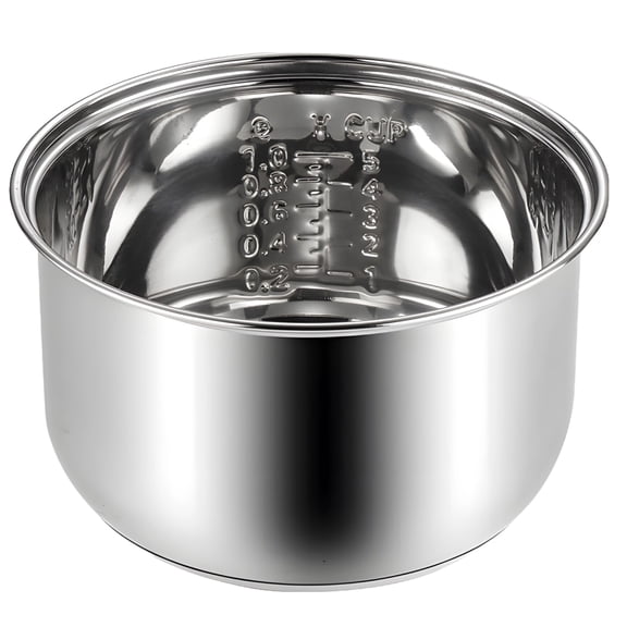 3L Stainless Steel Inner Pot for Rice Cooker, 8.3 x 4.4 in / 21 x 11.1 cm Replacement Rice Cooker Pot with 304 Stainless Steel, Non-Stick Coating, and Multi-Use Functionality, Silver