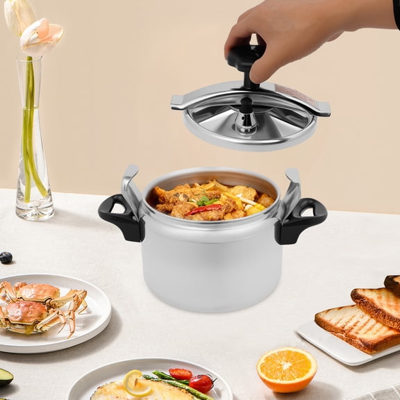 3L Stovetop Pressure Cooker, Aluminum Pressure Pot with Safety Locking Lid, Induction Compatible Base, Fast Cooking Pressure Cooker for Gas, Electric & Induction Stoves