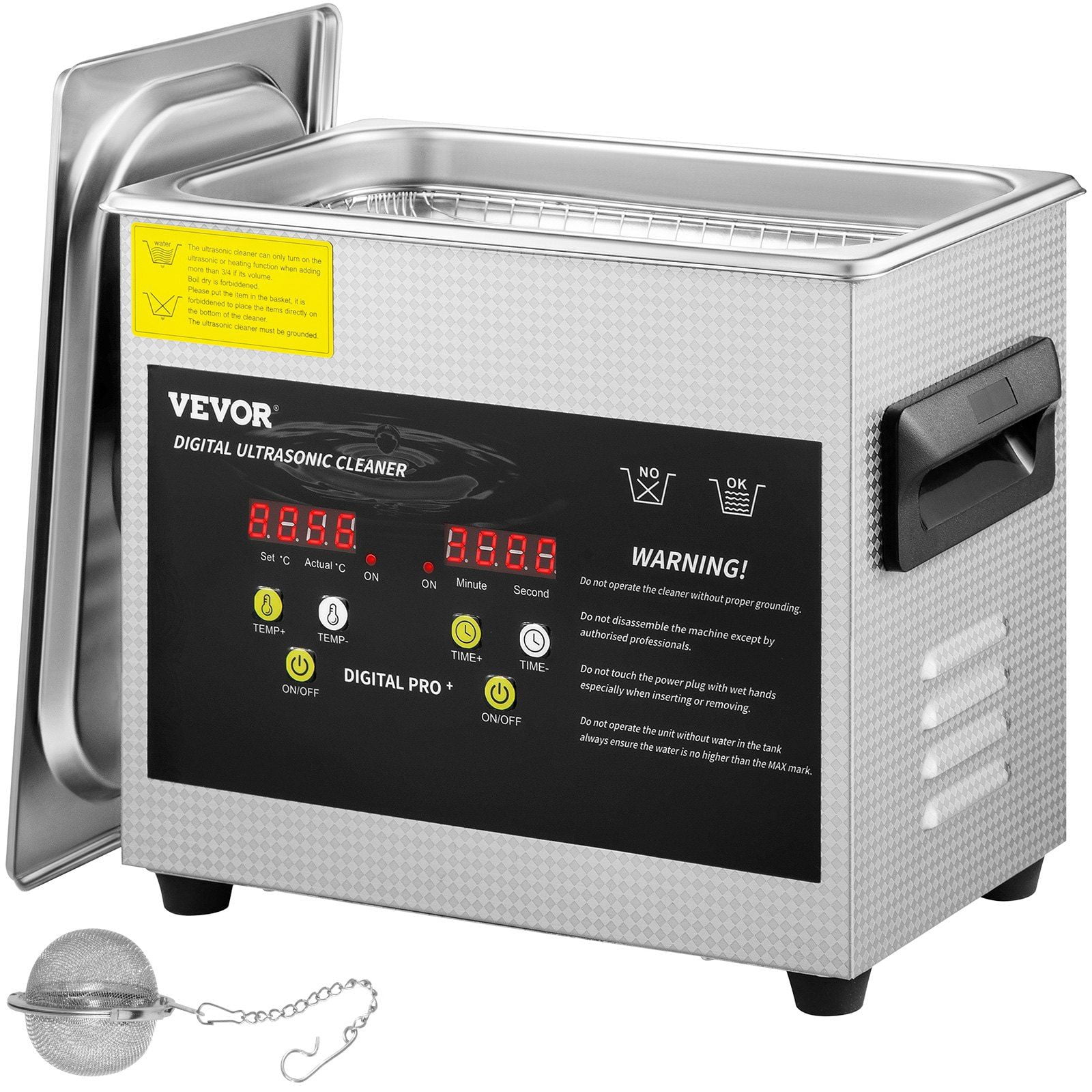 3L Upgraded Ultrasonic Cleaner with 200W Heater and 120W Ultrasonic Professional Digital Lab Parts Cleaner for Jewelry Glasses Cleaning