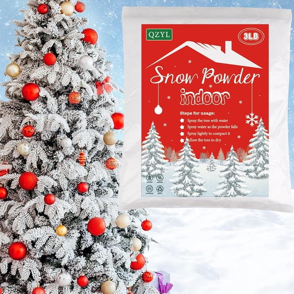 3LBS Christmas Tree Flocking Powder Self-Adhesive Snow for Wreath Crafts | White Flocking Powder, Safe Non-Toxic Flocking Powder Decor for Christmas Tree, Craft Decoration, Xmas Tree Decorations