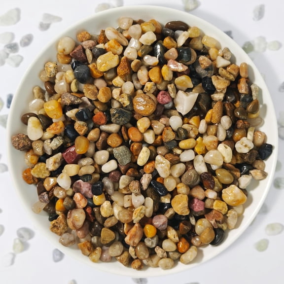 3Lb Pebbles for Indoor Plants,River Rocks for Succulent Plants,Aquarium Gravel,Decorative Stones Bonsai Garden Pebbles,Aquarium Rocks for Landscaping,Plants,Vase Fillers (Brown)
