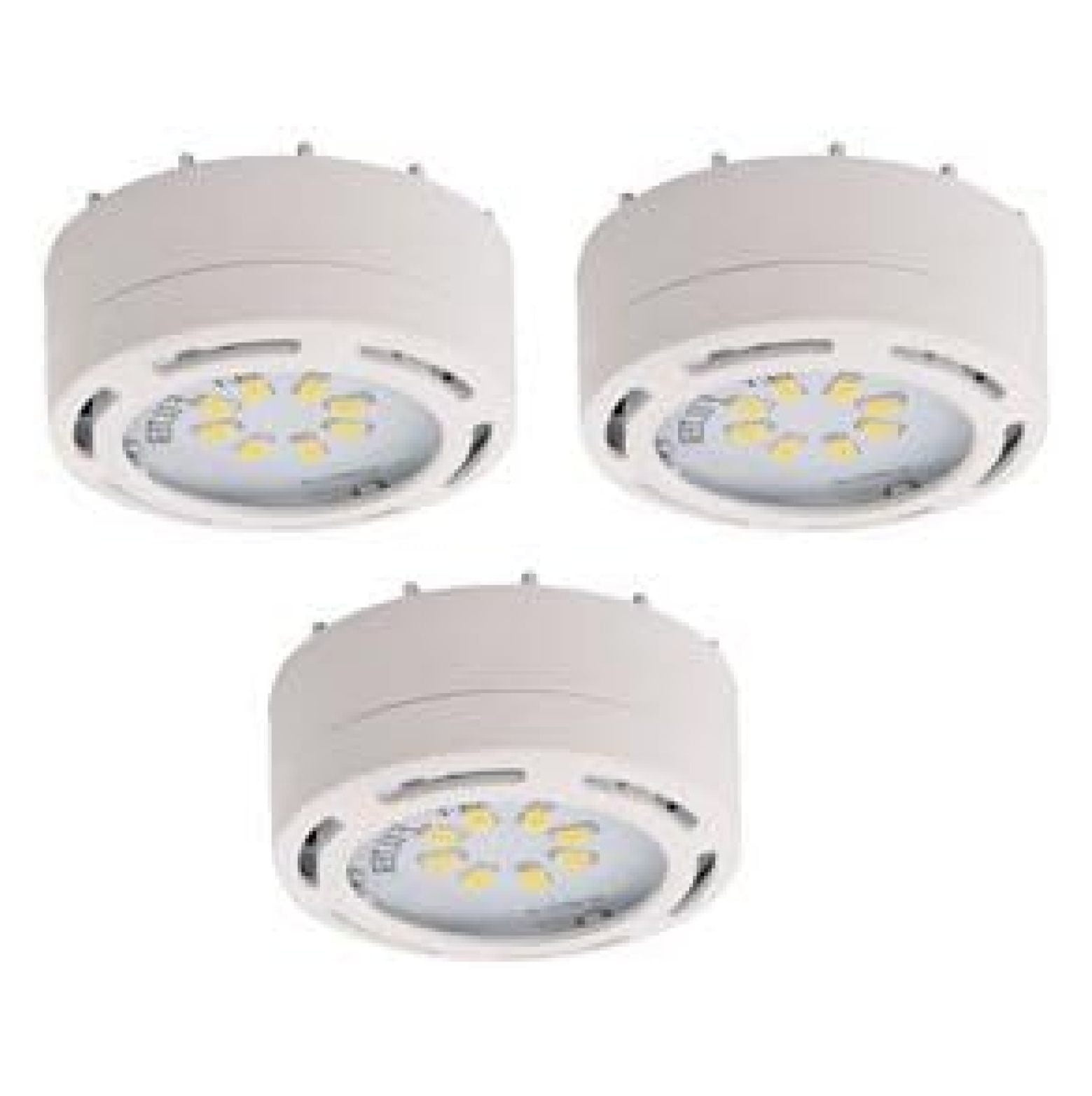 White Surface Mount LED Puck Light with 8 Chips