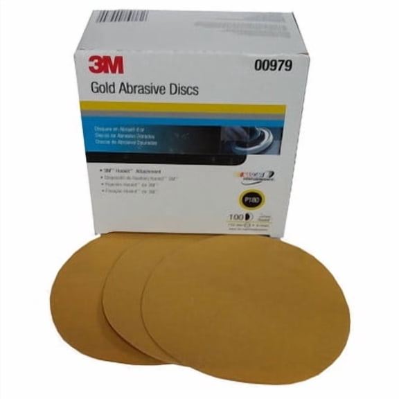 3M 00979, 180 Grit, 6 in Hookit Finishing Film Sand Paper