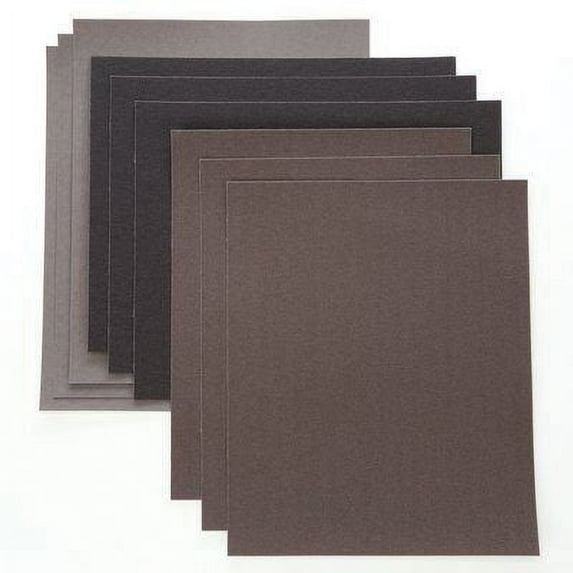 3M 02402 211K Series Sanding Sheet, 9 in W x 11 in L, 320 Grit, Extra Fine Grade, Aluminum Oxide Abrasive, Black