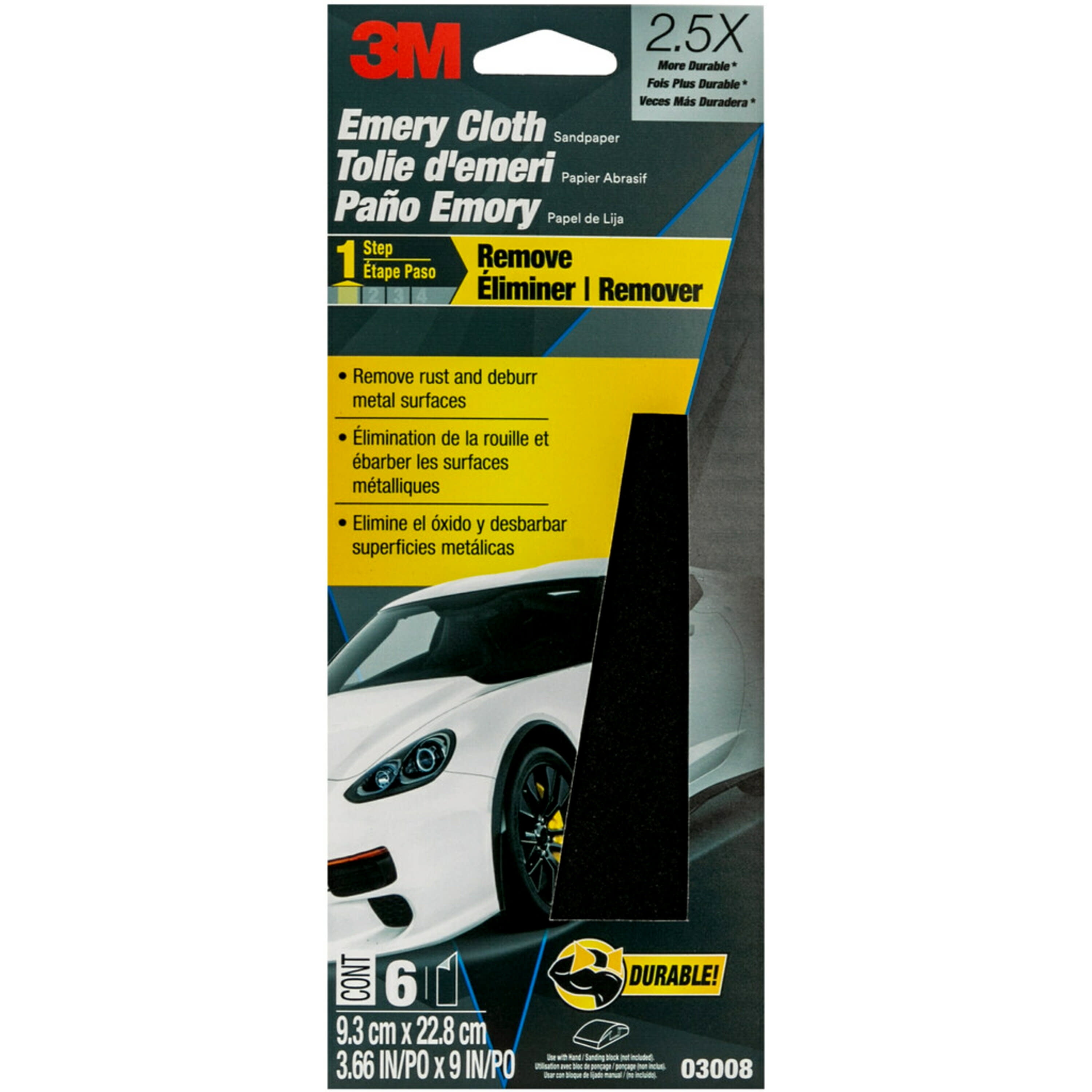 3M 03008 Emery Cloth Pack of 6