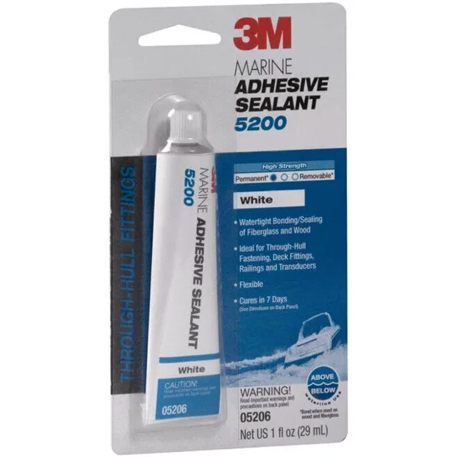 3M 05206 Marine Adhesive Sealant 5200 White 1 Oz Tube - Walmart.com