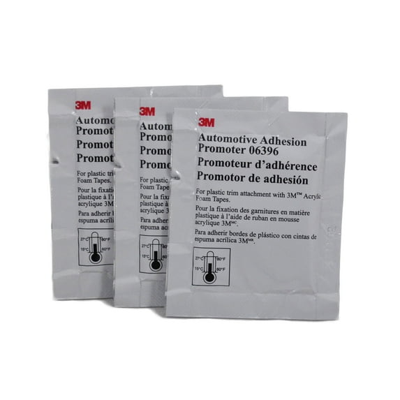3M 06396 Adhesion Promoter, Sponge Applicator, 2.5cc (Three Packets, 3 Pack)