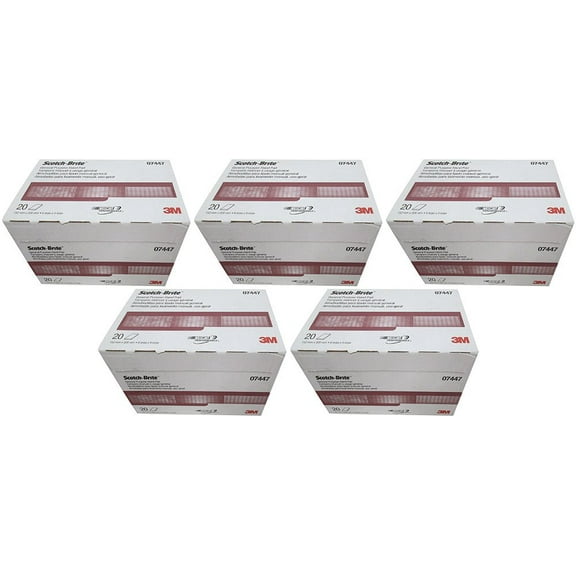 3M 07447 Scotch-Brite ggeUe Maroon General Purpose Hand Pad, 20 Count (5 Pack)
