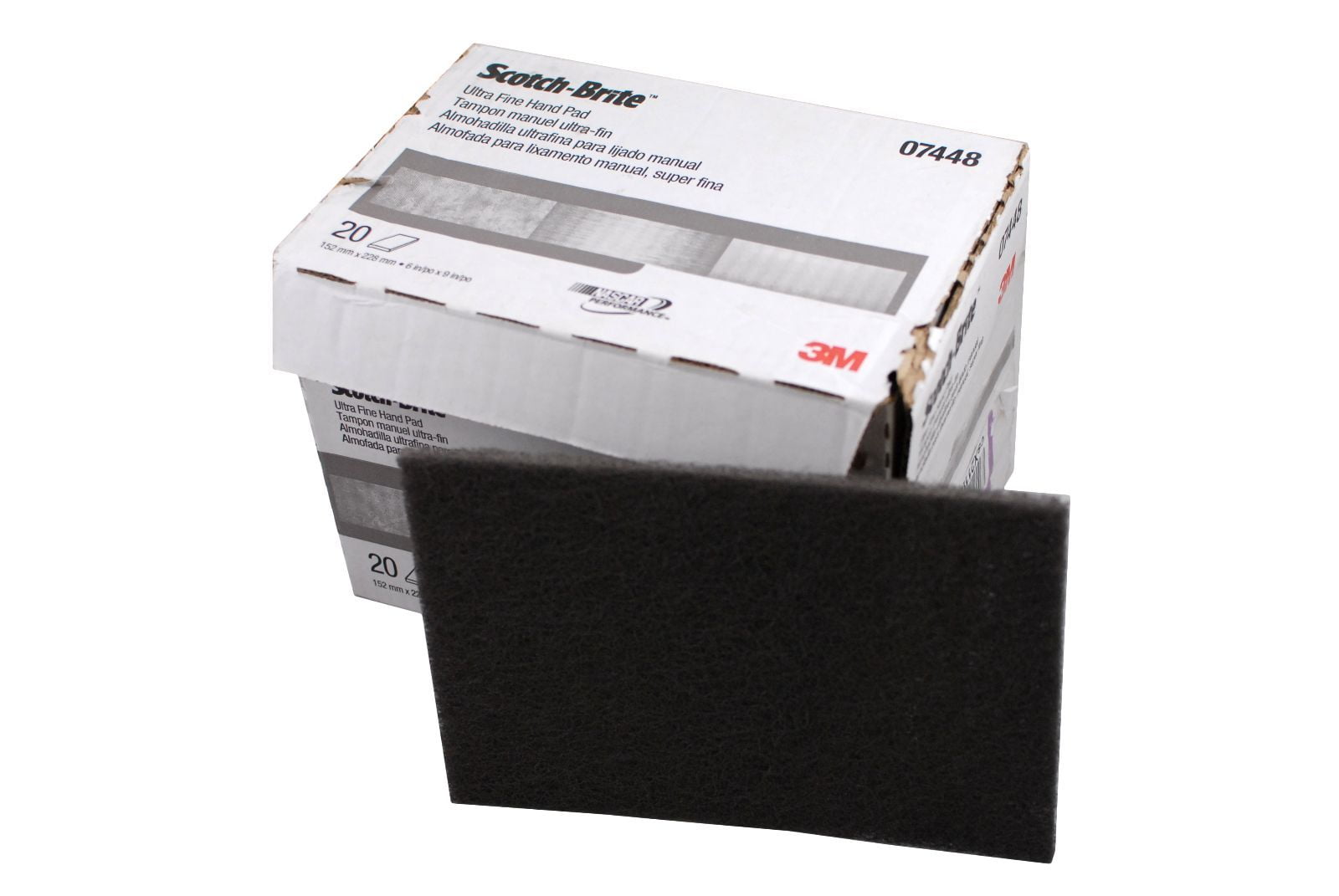 3M 7448 Scotch-Brite Ultra Fine Hand Pad Gray 07448 Box of 20 Free  Shipping!