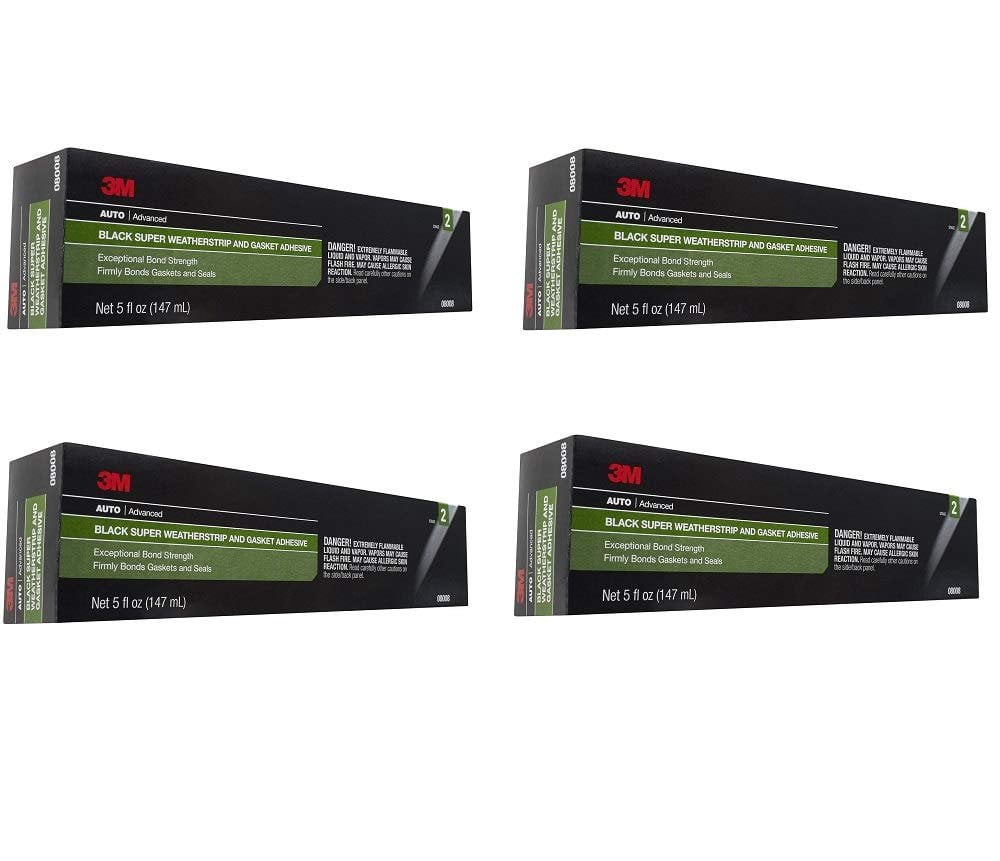 3M 08008 Black Super Weatherstrip Adhesive Tube, 5 oz (4 Pack ...