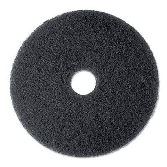 3M High Productivity Black Floor Pad 7300, 19", (Pack of 5)