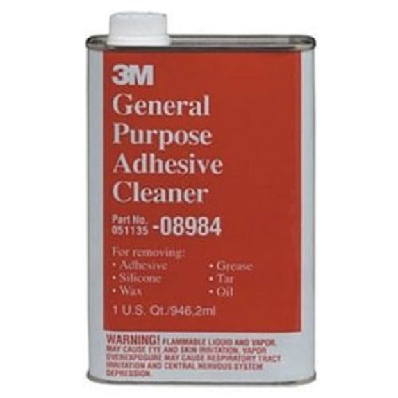 3M 08984 General Purpose Adhesive Remover & Cleaner, Quart, 6-Pack