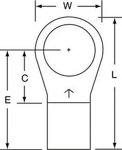 3M 1/2" Stud Size 4 AWG Non Insulated Brazed Seam Ring Terminal 50PK