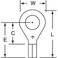 thumbnail image 1 of 3M 1/4" Stud Size 16-14 AWG Non-Insulated Butted Seam Ring Terminal 100PK, 1 of 1