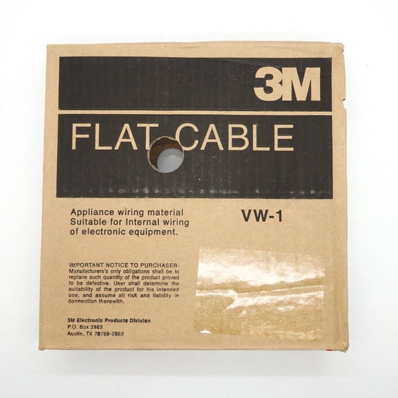 3M 100FT 30AWG 50C SPC White Flat Ribbon Cable 3609/50