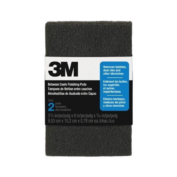 3M Between Coats Finishing Pad 10144NA - Medium Grit, Finish - 3-3/4 x 6 x 5/16 Inch
