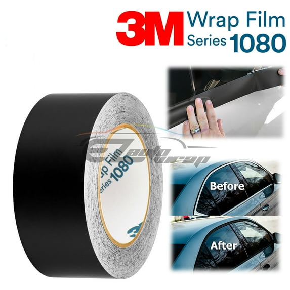 3M 1080 Matte Black Vinyl Wrap Kit for Black Out Chrome Delete Window Trim Door Trim 2"x50FT