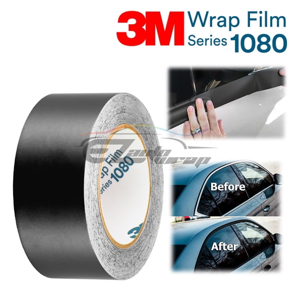 3M 1080 Satin Black Vinyl Wrap Kit for Black Out Chrome Delete Window Trim Door Trim 2"x50FT