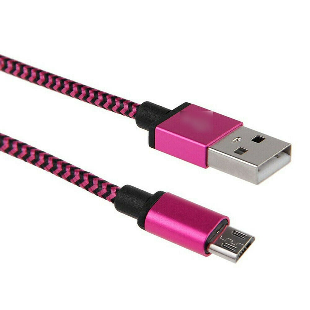 Micro 984 3M / 10FT Micro USB Fast Charger Data Sync Cable Cord (Pink) - Walmart.com