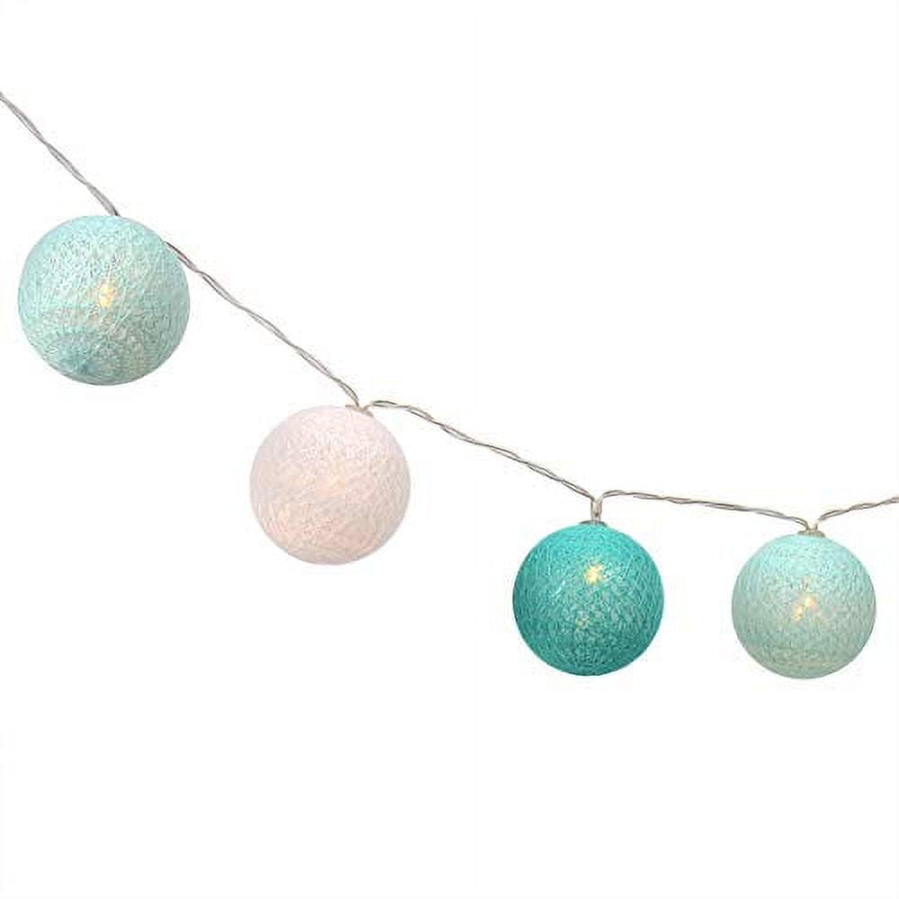 3M/10Ft Blue and White Cotton Ball LED String Fairy Lights