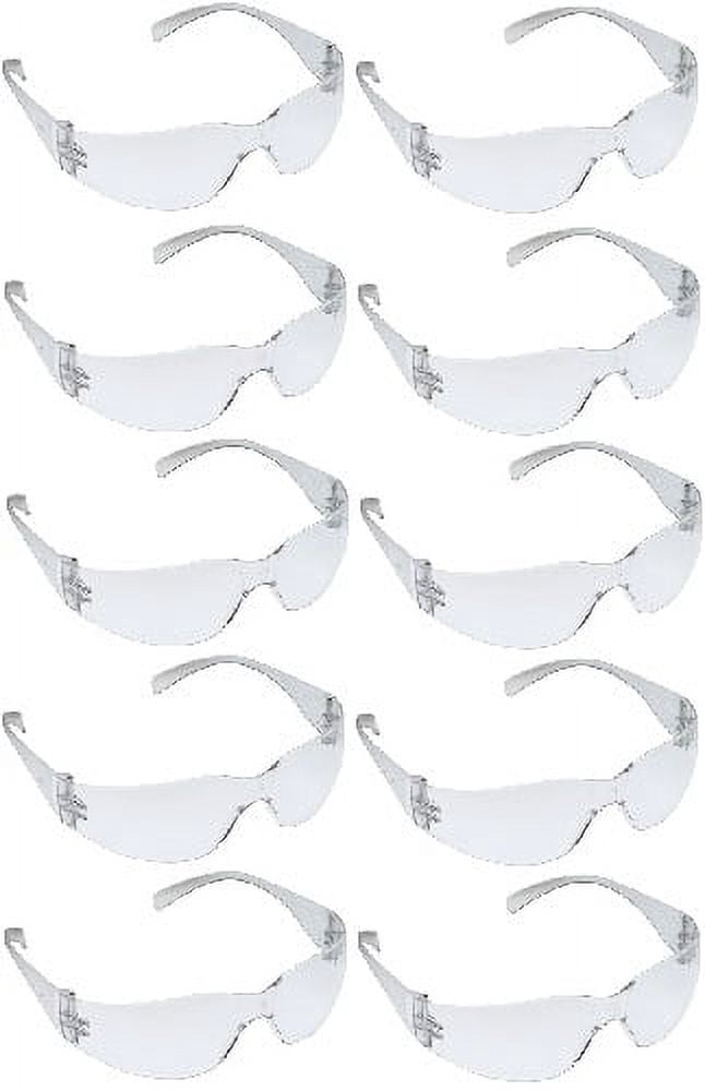 3M 11329 Tekk Virtua Anti-Fog Safety Glasses, Clear Frame/Lens, 10-PACK