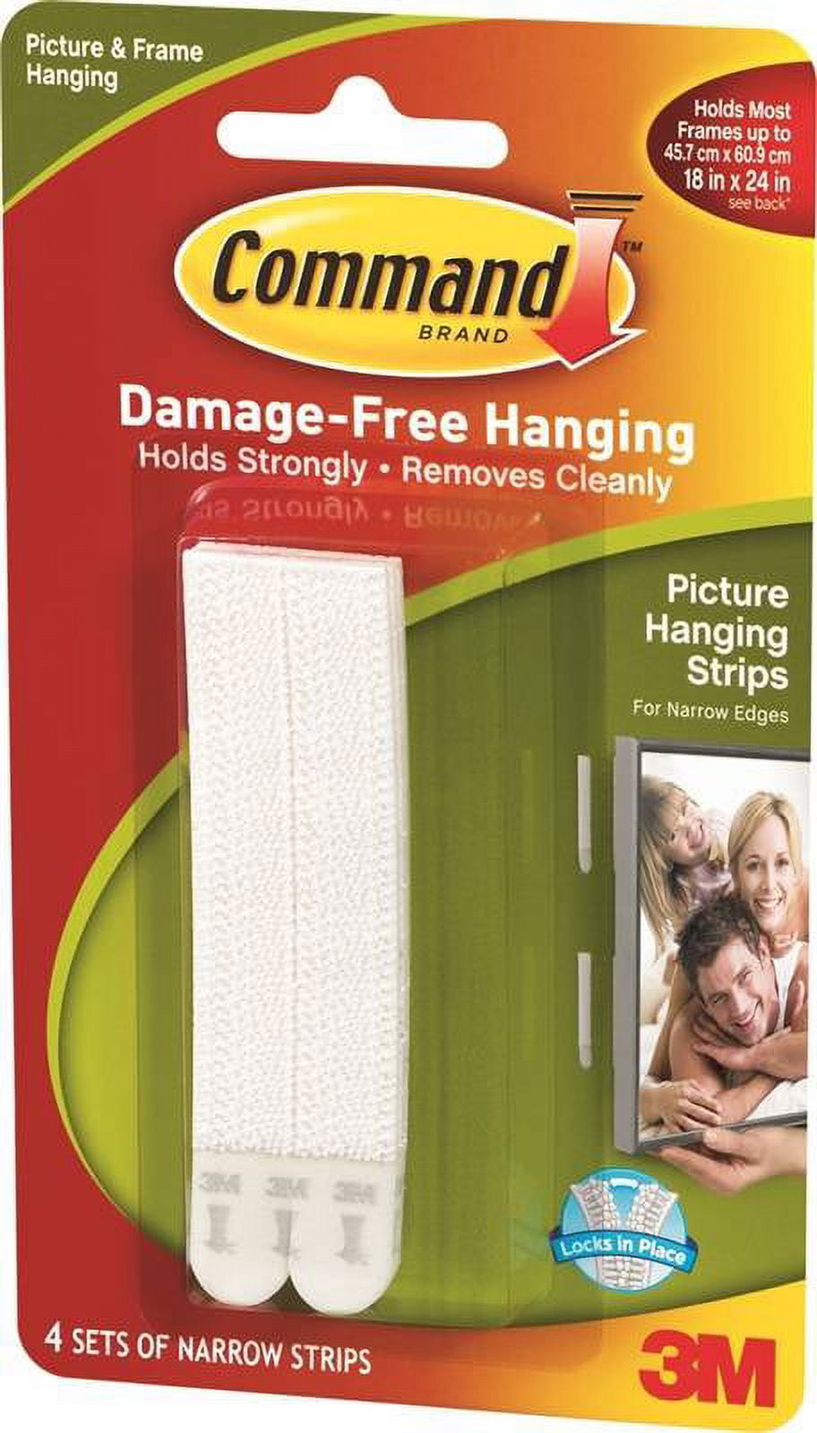 Command Large Picture Hanging Strips, White, Damage Free Hanging, 3 Pairs 