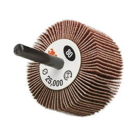 3M 14624 244D Coated Aluminum Oxide Flap Wheel - 80 Grit - 1 Inch Face Width - 2 Inch