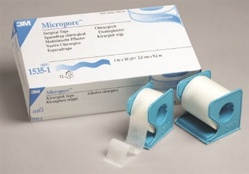 3M™ Micropore™ Surgical Tape with Dispenser 1535-3, 3 inch x 10 yard (7,6cm  x 9,1m), 4 rolls/box