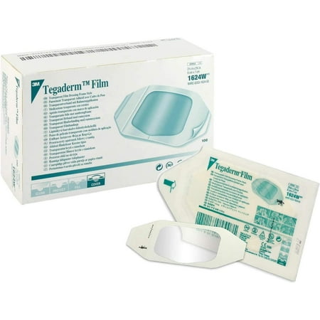 3M 1624W Tegaderm Transparent Film Dressing 2 3/8 in. x 2 3/4 in. (2 Boxes of 100)