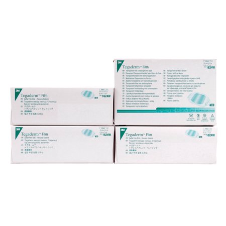 3M 1624W Tegaderm Transparent Film Dressing 2 3/8" x 2 3/4" - Case of 400