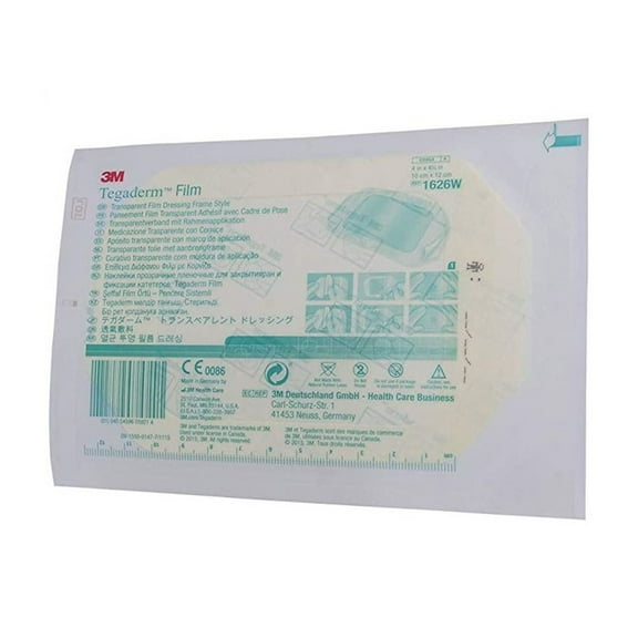 3M 1626W Tegaderm Transparent Film Dressing, Picture Frame Style, with Label, 4 in. x 4 in.