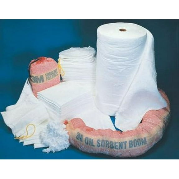 3M 17'' X 19'' White Polypropylene And Polyester Sorbent Pad (200 Per Bale)