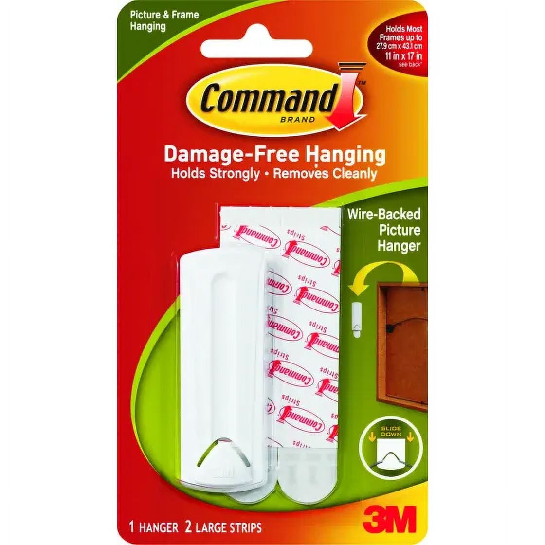 3M 17041 Command Wire Backed Picture Hanger With Adhesive, Each