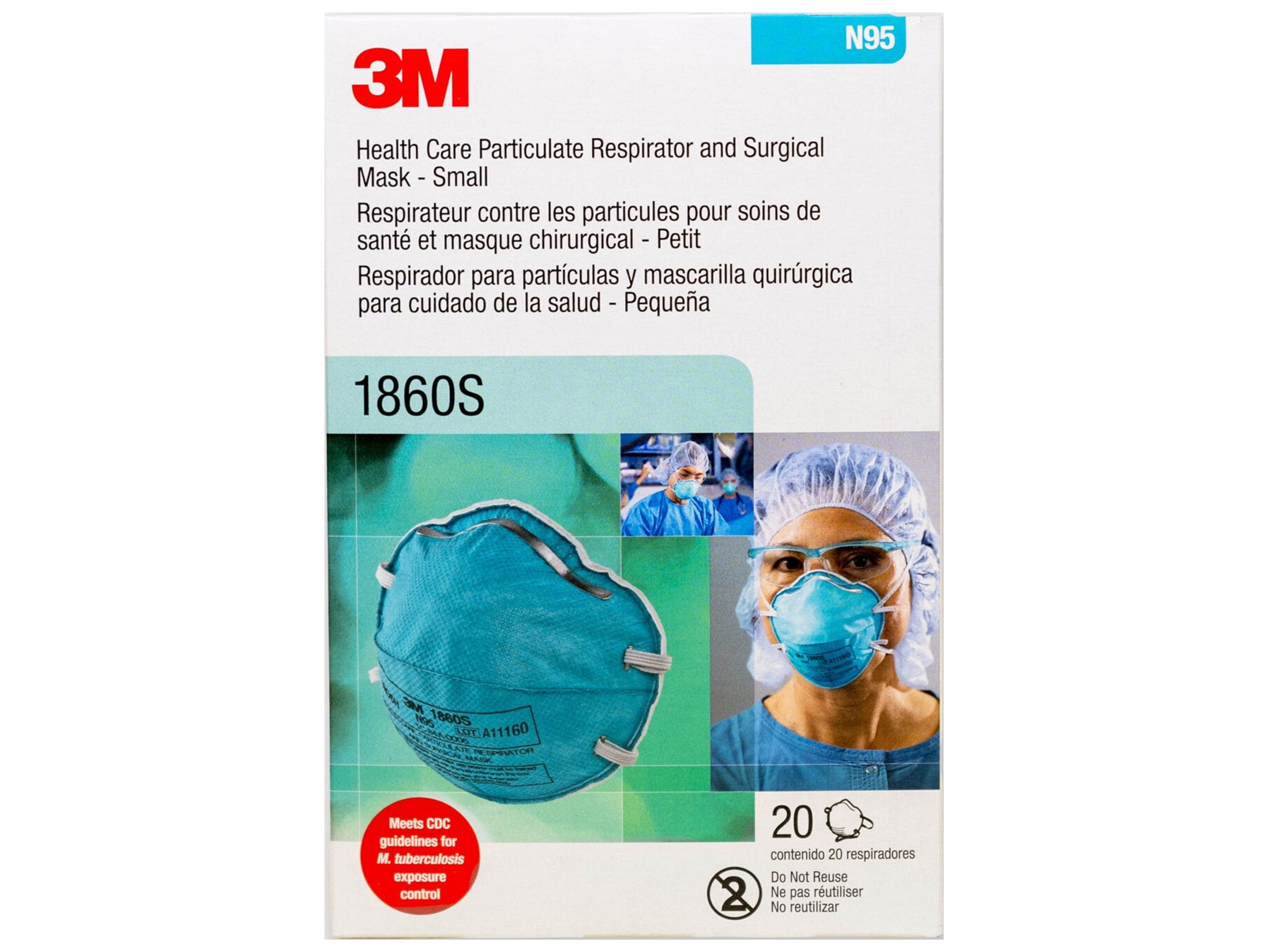 3M 1860S N95 NIOSH Small Particulate Respirators, 10 count