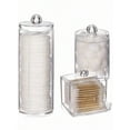 thumbnail image 1 of 3M 1pc/3pcs Vanity Makeup Storage Organizer - Q-Tip Holder, Round Pad/Floss Dispenser | Large Capacity for Bathroom & Bedroom | Sorting & Storing Essential, 1 of 10